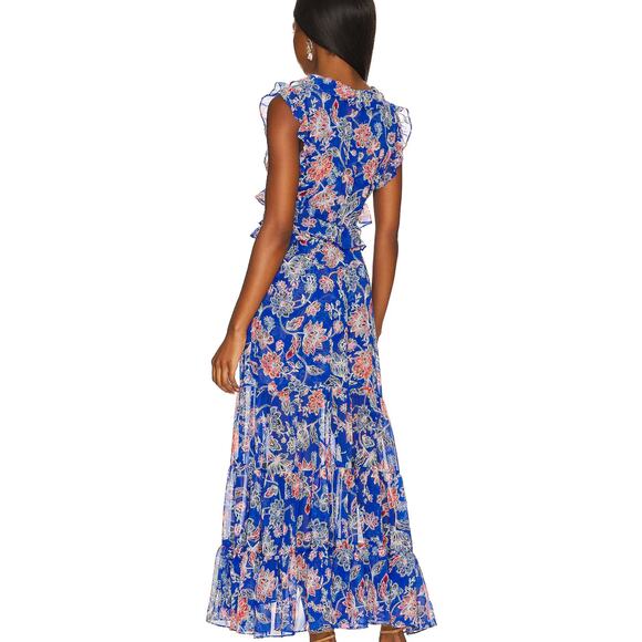 Misa Los Angeles Natasha‎ Cut Out Ruffled Midi Dress Large - Picture 2 of 13